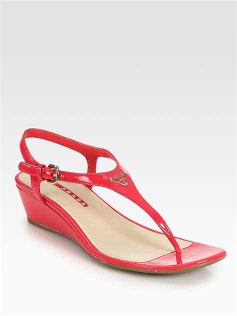 prada thong red|prada thong wedge sandals.